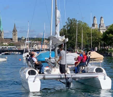 Sorties à voile offertes sur notre catamarn à Zurich durant les journées "Zukunft Inklusion" à Zurich en septembre 2022