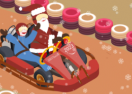 Père Noël en karting biplace